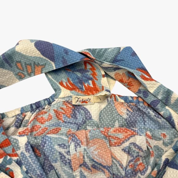 Faherty Women's Bay Twist Midi Dress in Floral Combo Size S Boho Galm Casual - Picture 5 of 6